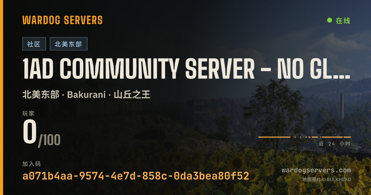 1AD Community Server - No GL - No Gunner HMMV - Rain maps in rot 的实时状态横幅