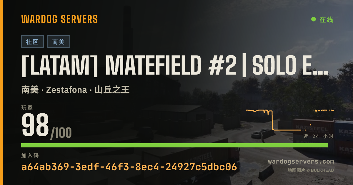 [LATAM] MATEFIELD #2 | SOLO ESPAÑOL | discord.gg/matefield 的实时状态横幅