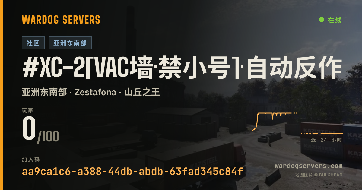 #XC-2[VAC墙·禁小号]·自动反作弊·萌新友好禁用19级以上武器·禁断补给卡Ban Supply Truck Attack 的实时状态横幅