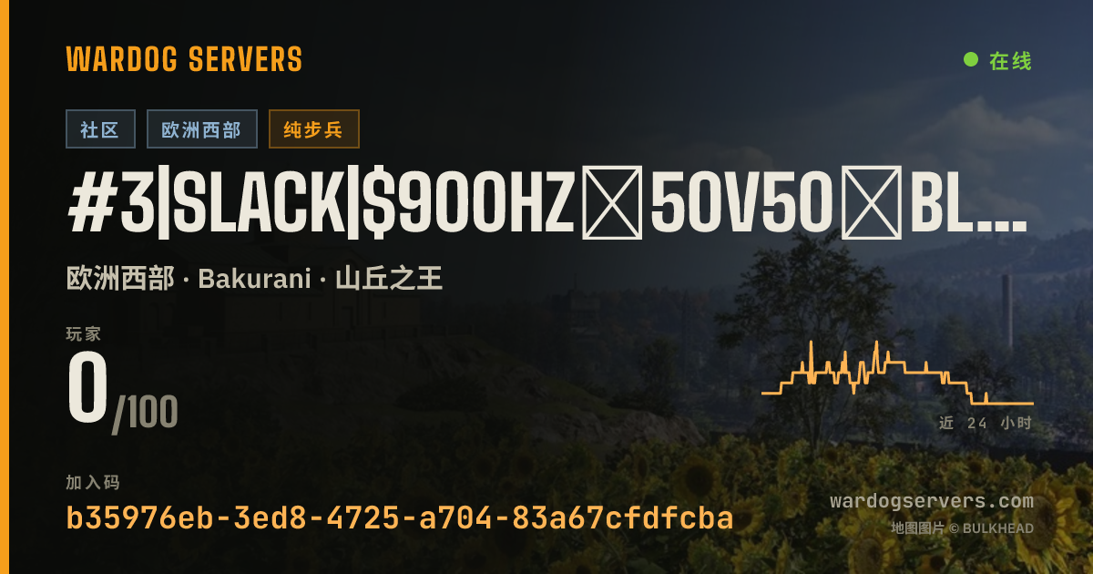 #3|SLACK|$900HZ★50v50★BLUE🆅GREEN★NO SNIPERS/DMRs 的实时状态横幅