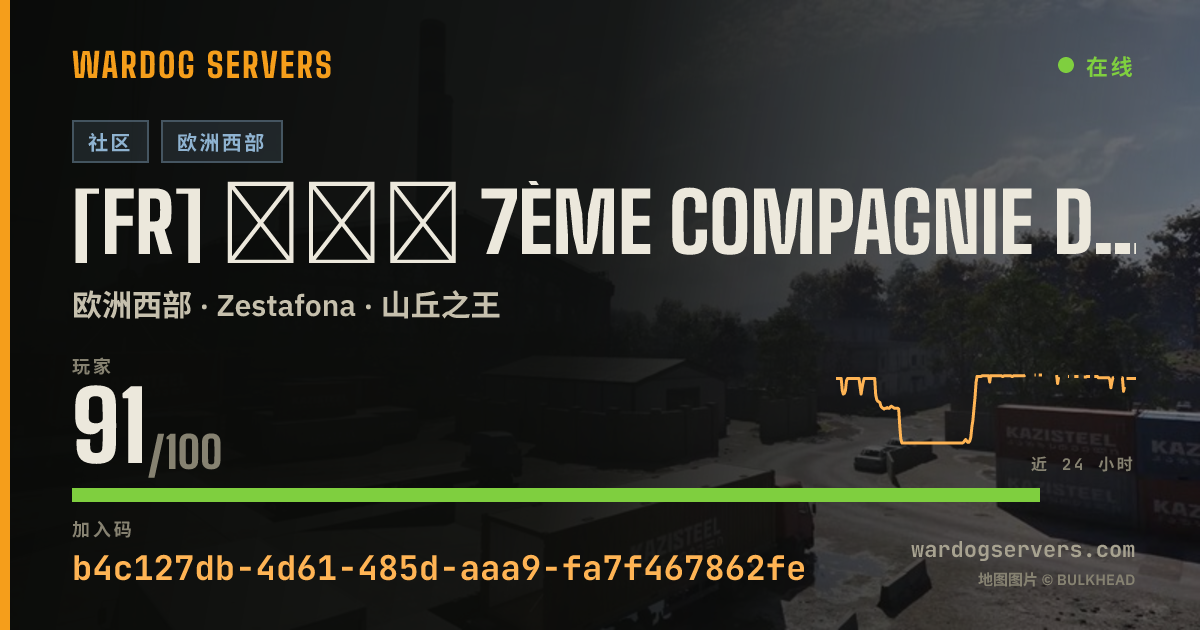 [FR] ★★★ 7ème Compagnie de Wardogs S2 ★★★ 100% FR 的实时状态横幅