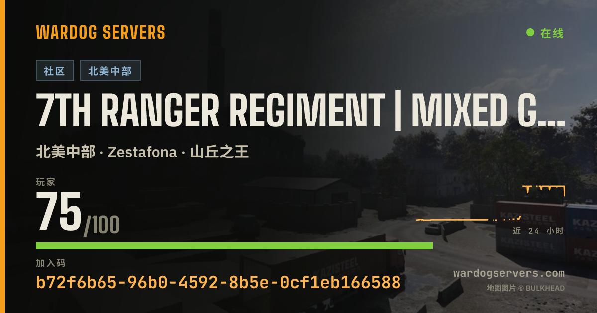 7th Ranger Regiment | Mixed Game Modes | Active Admins | discord 的实时状态横幅