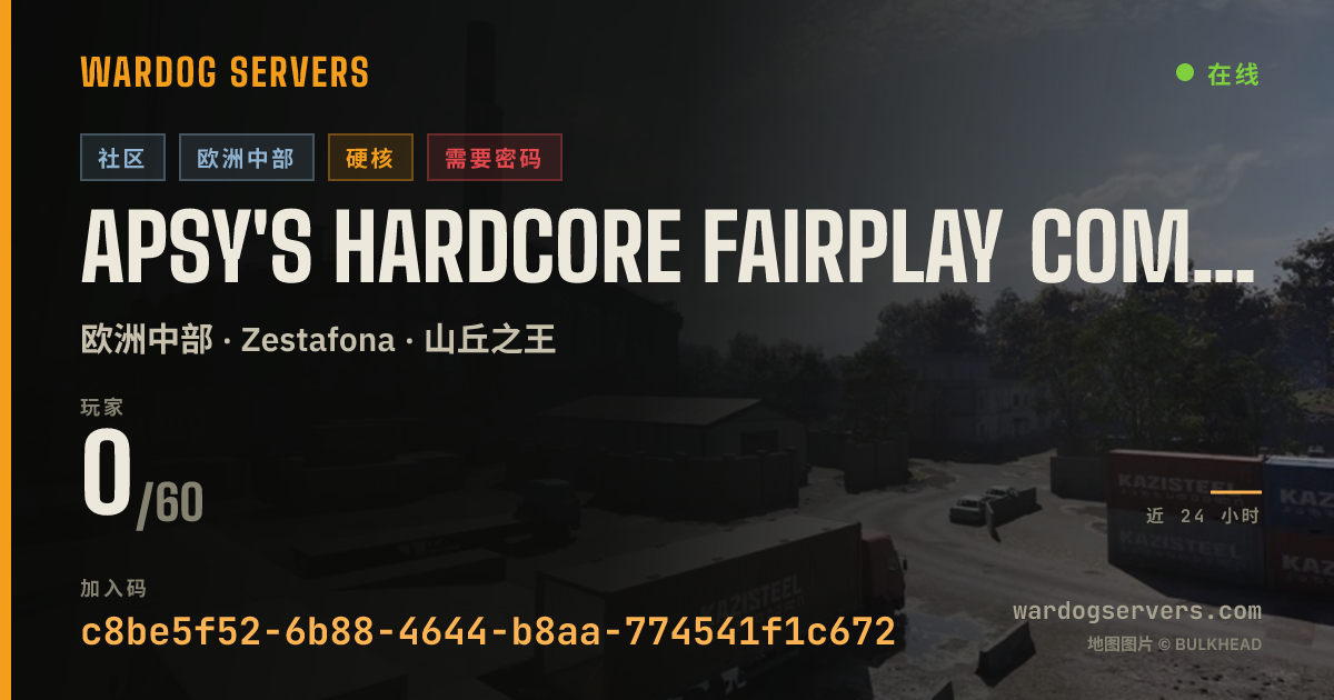 APSy's Hardcore Fairplay Community Server 的实时状态横幅