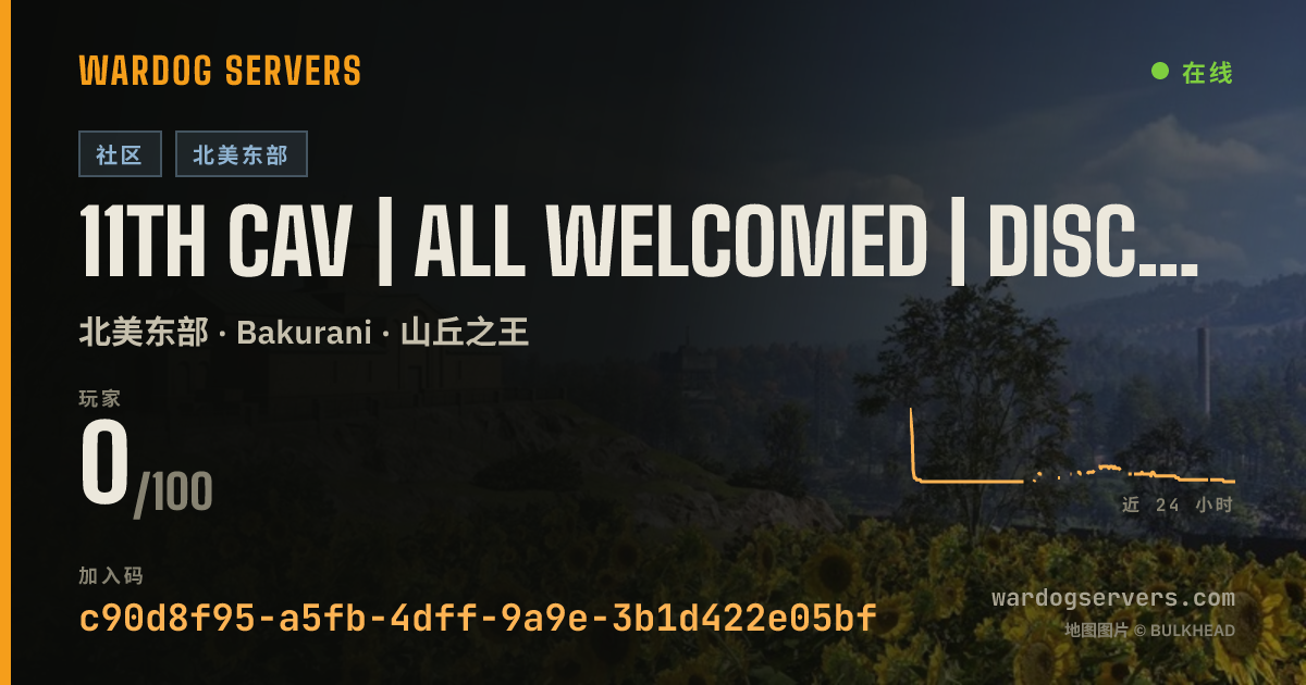 11th Cav | All Welcomed | Discord.gg/11th 的实时状态横幅