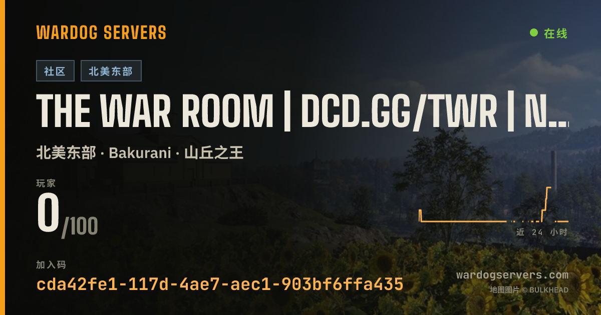 The War Room | dcd.gg/TWR | No GL Heli | Infantry 50v50 的实时状态横幅