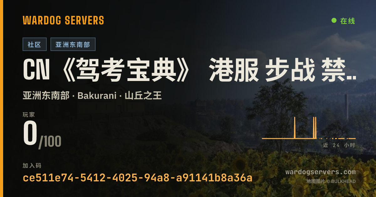 CN《驾考宝典》 港服 步战 禁武装载具 AA 迫击炮 密集阵 榴弹 FAL 机枪 狙/连狙 禁跳边 反作弊BOT载入 的实时状态横幅