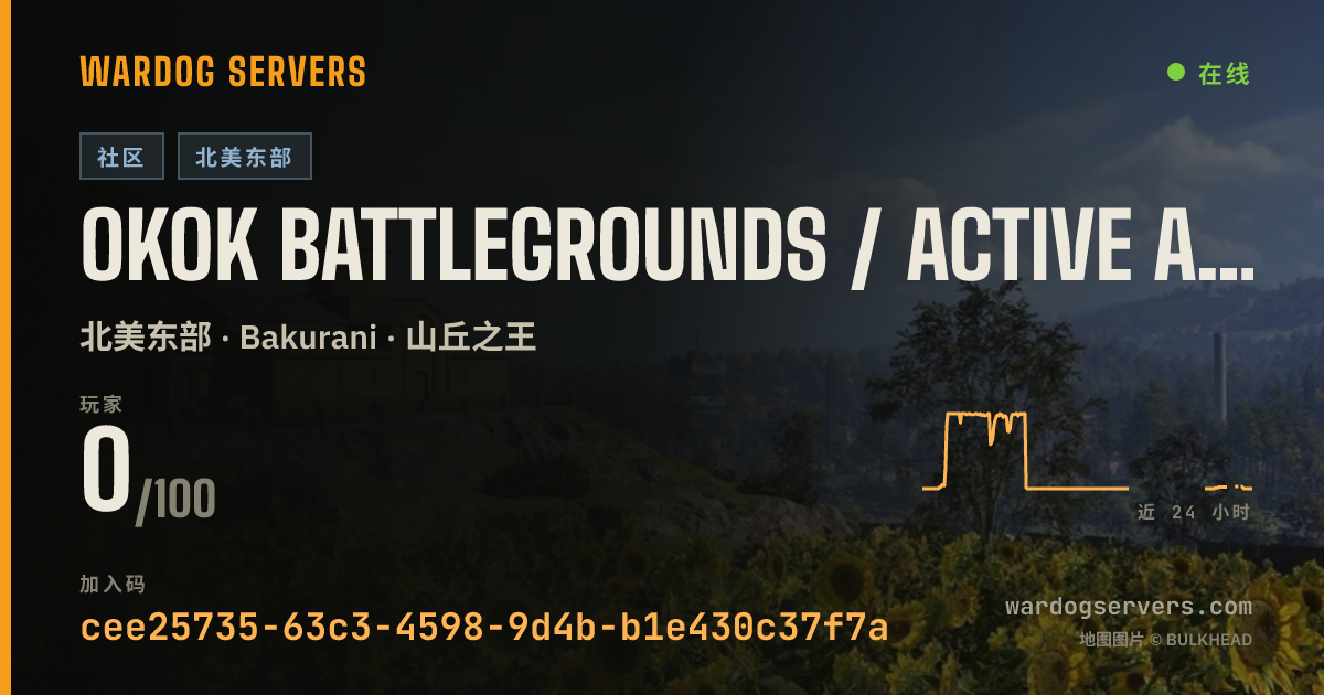 OKOK Battlegrounds / Active Admins 的实时状态横幅