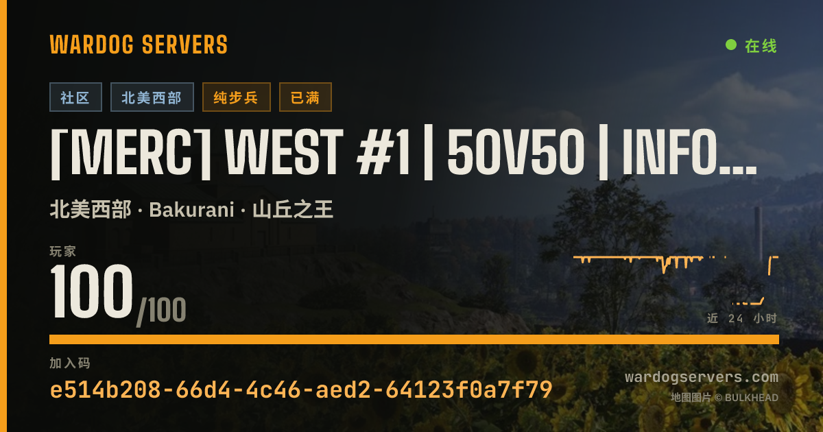 [Merc] West #1 | 50v50 | InfOnly | Discord.gg/m3rc 的实时状态横幅