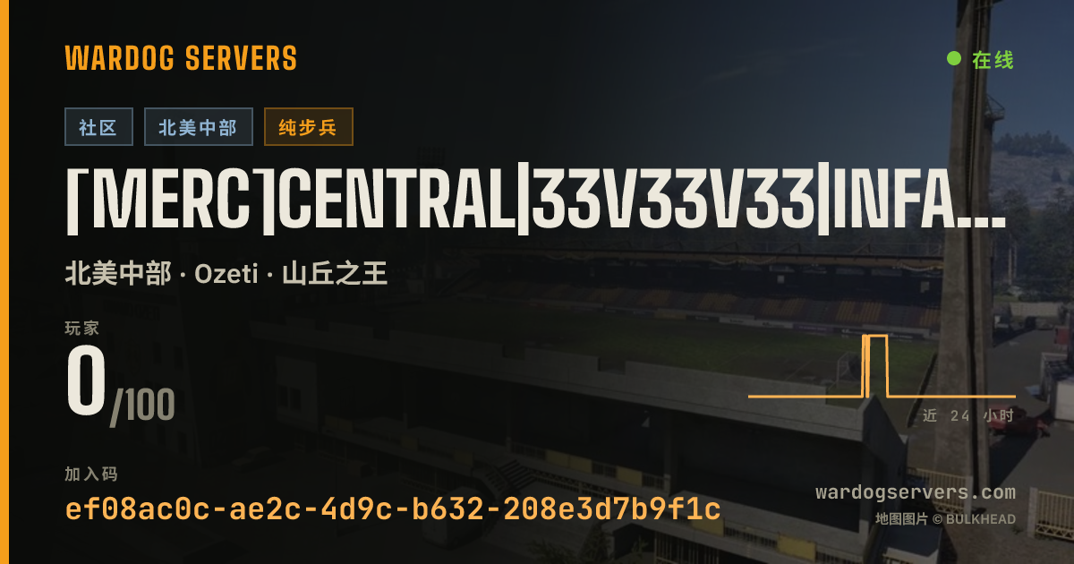 [Merc]Central|33v33v33|InfantryOnly|Discord.gg/m3rc 的实时状态横幅