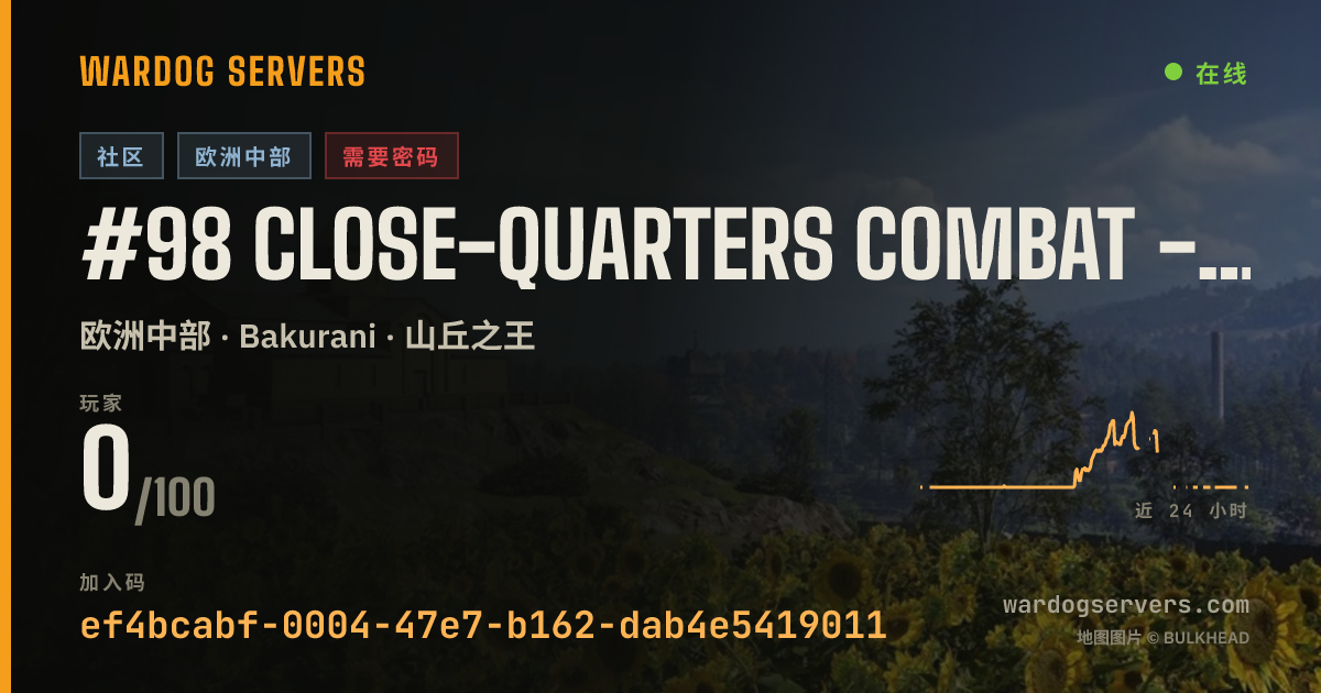 #98 Close-Quarters Combat - Free Fighting - European Server Infa 的实时状态横幅