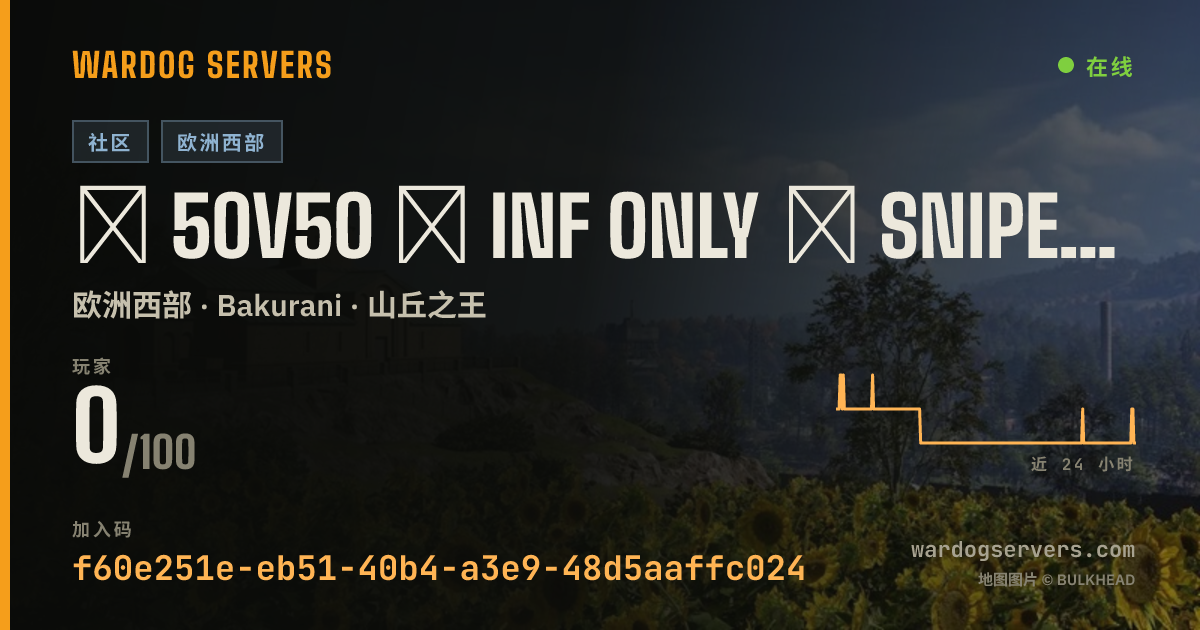 EU ONLY 50v50 SLAUGHTERHOUSE - INF ONLY - NO SNIPERS 的实时状态横幅